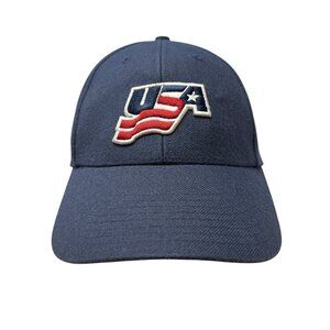 Nike Bauer Team USA Olympic International Hockey Strapback Hat Cap Vintage Dad
